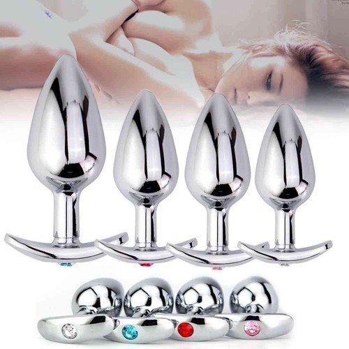 Woman Jewel Metal Anal Butt Plug Orgasm Stimulator Adult Sex Toy Beginner S/M/L